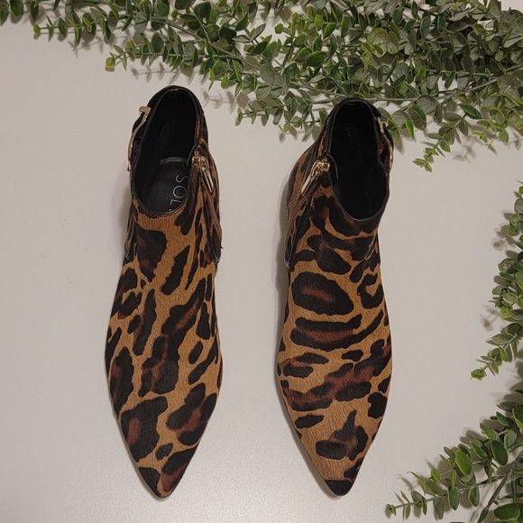 Sole Society Keema Fur Leopard Print Booties - Picture 4 of 13